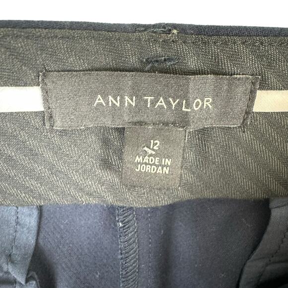 Ann Taylor Navy Blue High Rise Straight Leg Cropped Cotton Dress Pants Size 12 - Picture 4 of 5